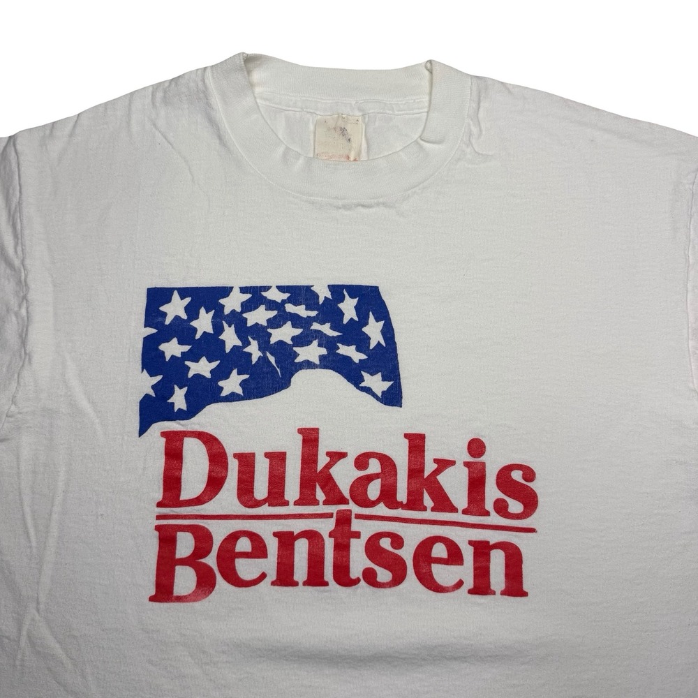 Vintage 80s Dukakis Bentsen for president politics shirt